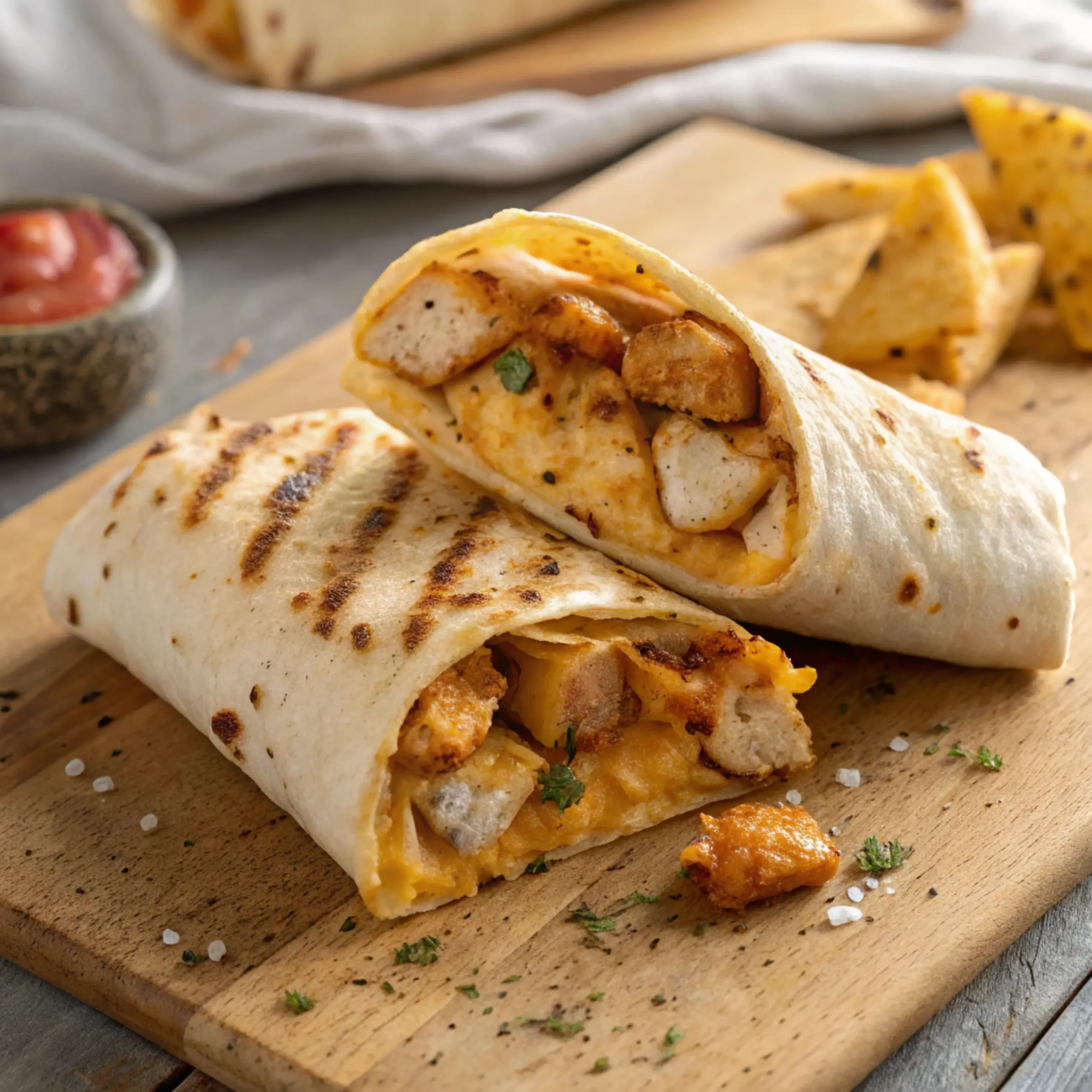 Cheesy Garlic Chicken Wraps Quick & Flavor-Packed Lunch Idea