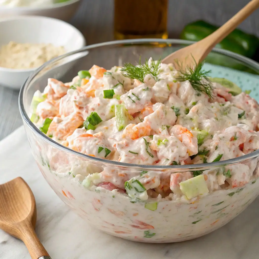 seafood salad recipe with crabmeat and shrimp (Easy )