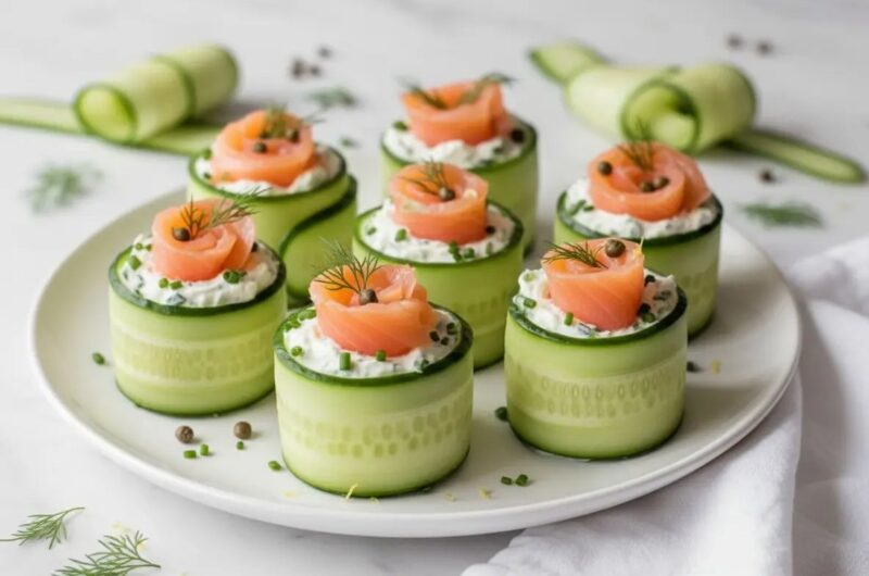 How to Make smoked salmon roulade on cucumber chatelaine