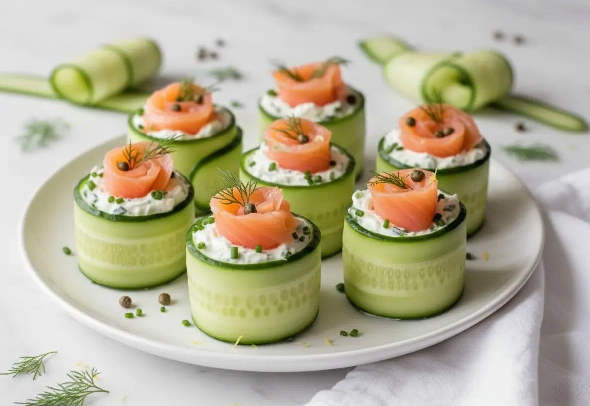 How to Make smoked salmon roulade on cucumber chatelaine