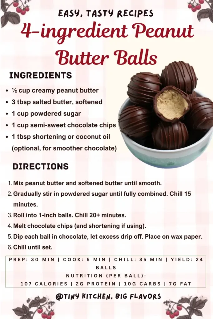 4-ingredient Peanut Butter Balls
