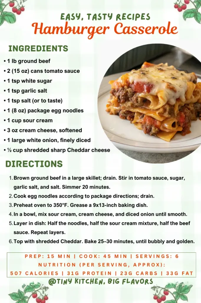 The Best Easy Hamburger Casserole Recipe
