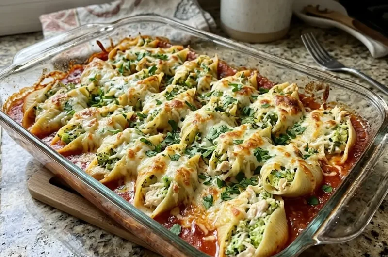 Creamy Chicken & Broccoli Stuffed Shells