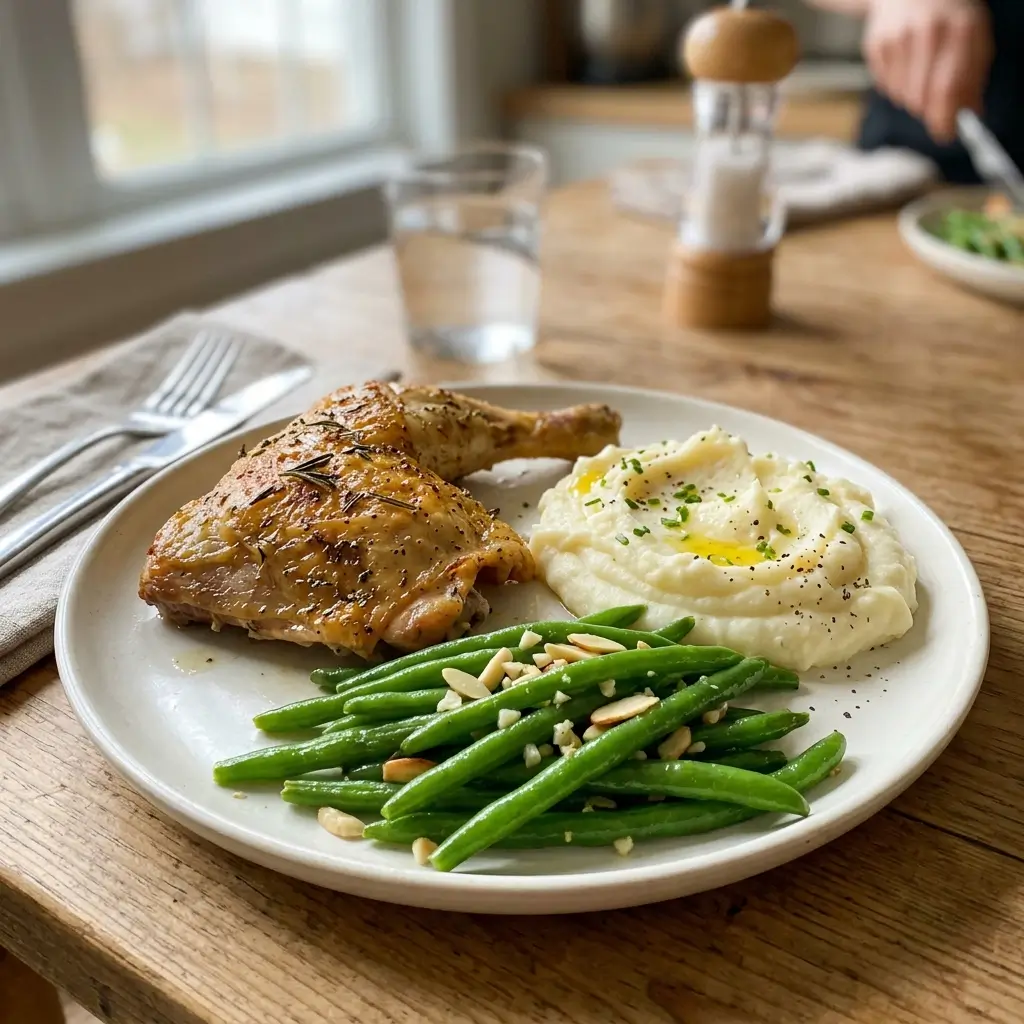 Chicken + Mashed Potatoes + Green Beans