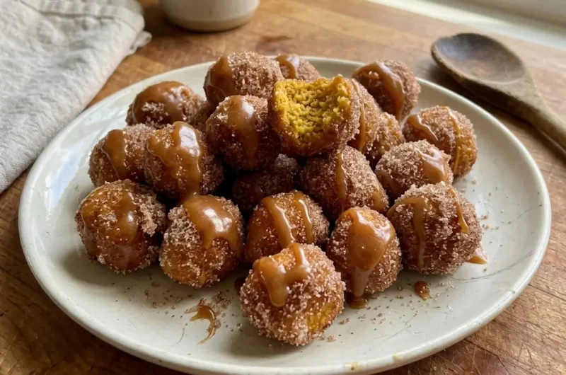 Easy Pumpkin Pie Cinnamon Sugar Donut Holes (Baked!)