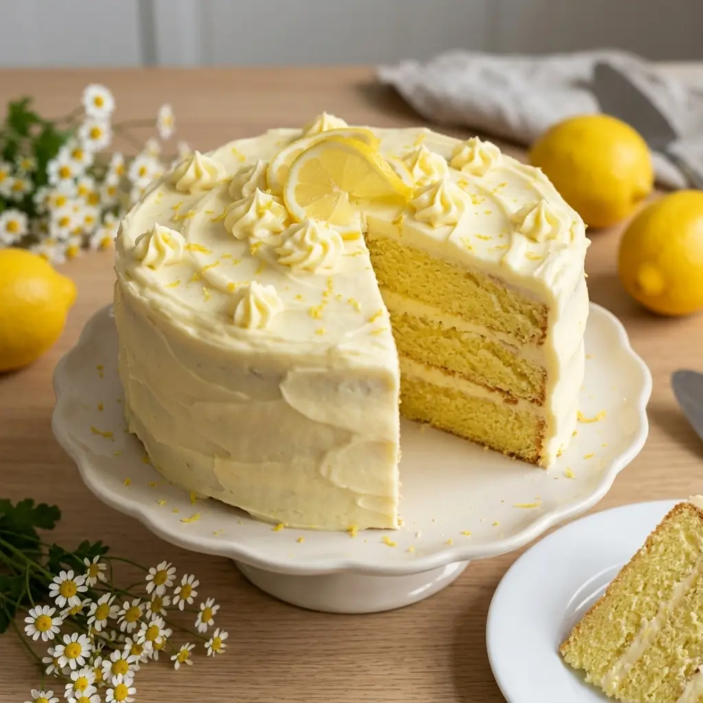 Lemon Velvet Cake with Lemon Cream Cheese Frosting