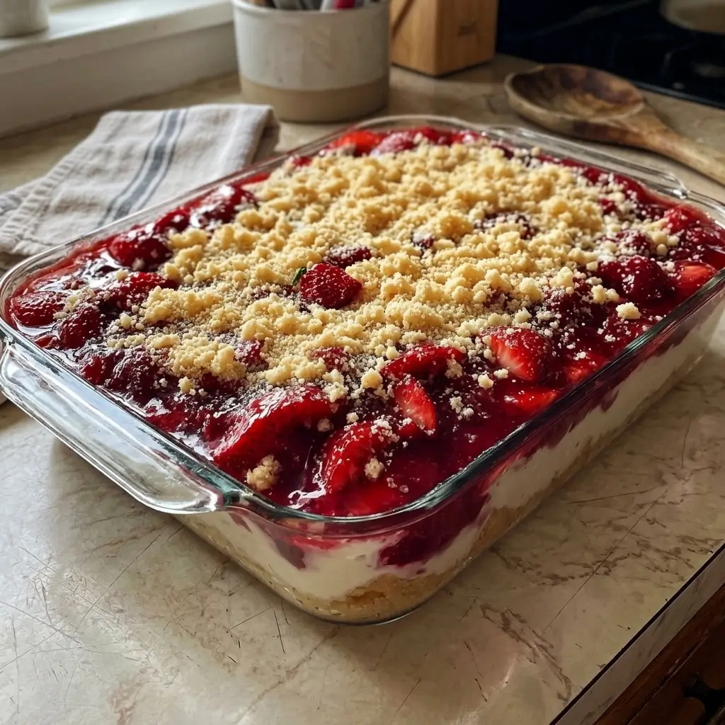 Strawberry Cheesecake Dump Cake (So Easy!)