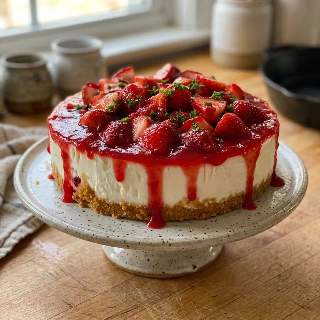 No-Bake Strawberry Cheesecake (No Oven Needed!)