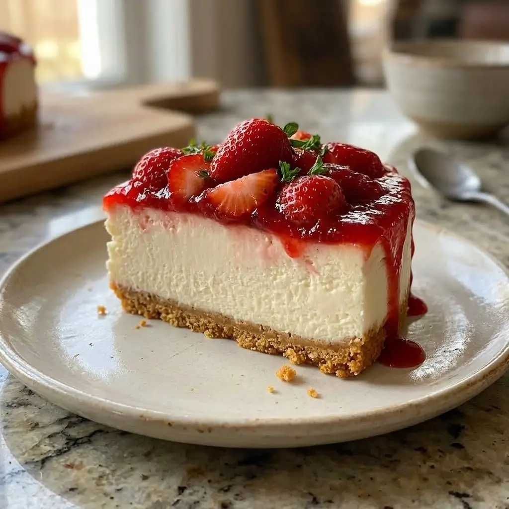 No-Bake Strawberry Cheesecake (No Oven Needed!)